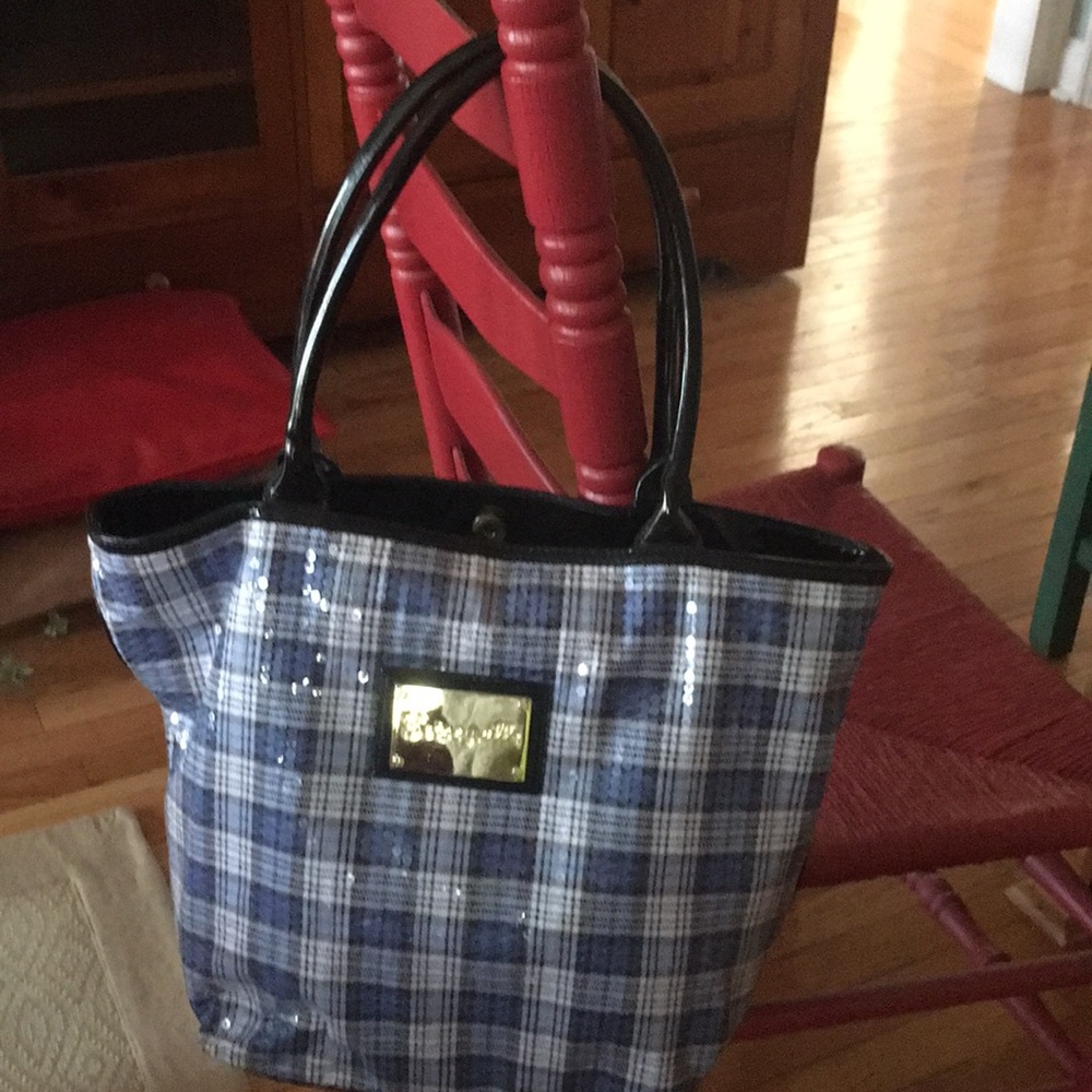 Betsey Johnson plaid sequence bag